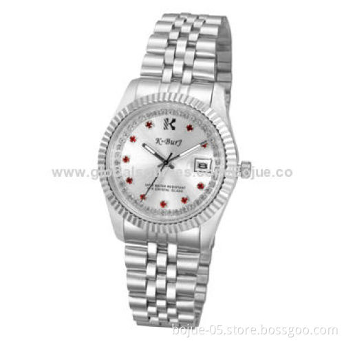 K-BURJ Ruby Ladies' Metal Watches with Japan Movement and Stainless Steel Strap